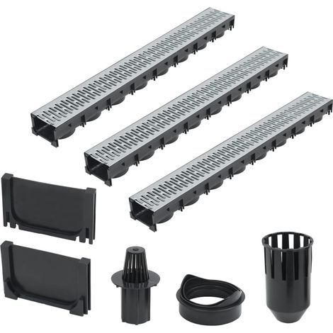 Caniveaux de drainage, 3 pièces. Acier galvanisé, 3 m (1/5)