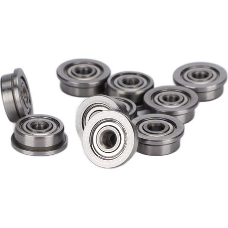 10 roulements à billes à bride gris, miniatures, durables, en métal chromé à double blindage, pour imprimante 3D