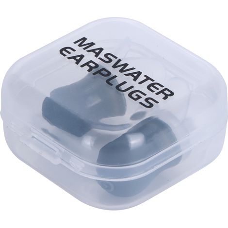 Lot de 2 bouchons d'oreille étanches en silicone, réduction du bruit, protection pour la natation et l'avion (Gris L + Boîte) (1/5)