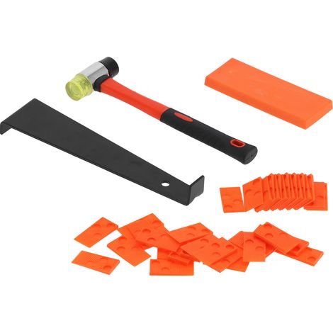 Kit de Pose pour Parquet Stratifié et Sols Bois – Cales d'Espacement, Bloc de Frappe, Maillet en Caoutchouc, Outils d'Installation (1/5)