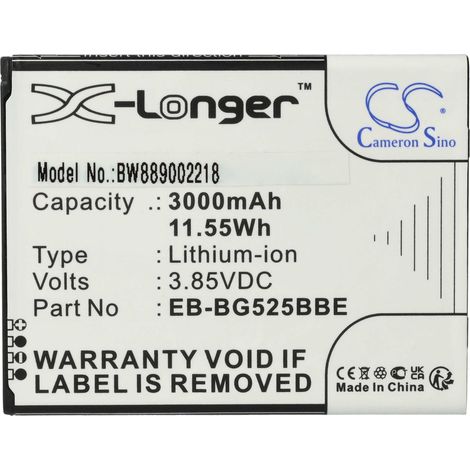 vhbw Akku Ersatz für Samsung EB-BG525BBE, GH43-05060A für Handy Smartphone Telefon (3000 mAh, 3,85 V, Li-Ion) (1/5)