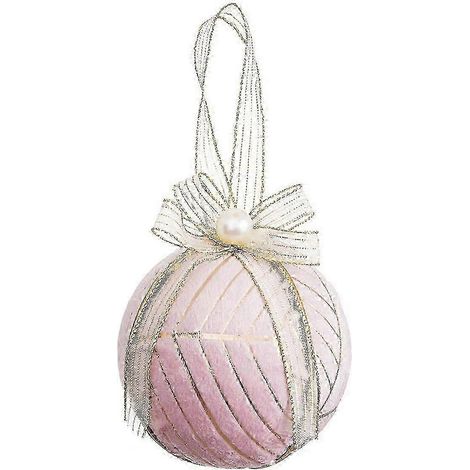 Boules de Noël en tissu de polyfoam rose 10 x 10 x 10 cm (3 unités) (1/2)