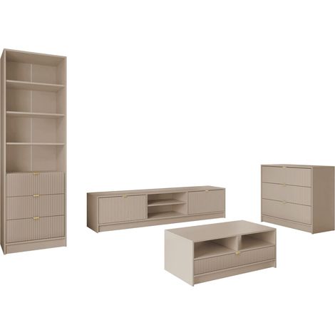 Conjunto de salón Comfivo Papilio VII, Beige