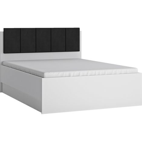 Doppelbett Bett Jugendbett, 140 cm, mit aufklappbarem Bettgestell, in weiß Hochglanz LYNDHURST-129, B/H/T ca. 146/106/205,5 cm (1/4)