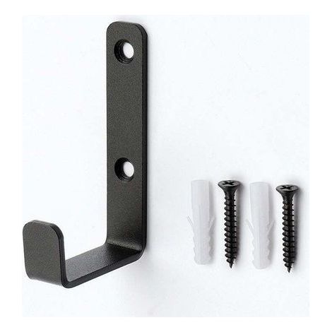 Juego de 4 ganchos de pared resistentes, ganchos de garaje en forma de J, ganchos universales negros con tornillo, ganchos de pared resistentes con tornillo, ganchos de garaje, ganchos de pared resist (1/4)