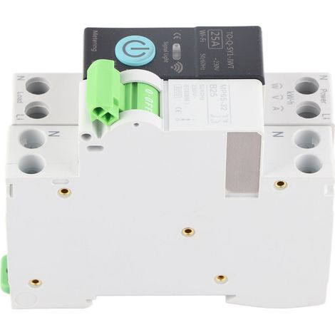 Disjoncteur intelligent WiFi avec compteur, télécommande et minuterie, disjoncteur domestique 1P+N 25A 230VCA (1/5)
