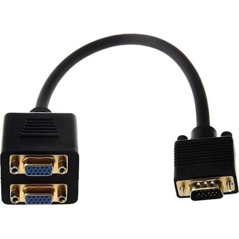 Divisore video VGA (HD15) femmina a 2 uscite VGA (HD15) maschio – per visualizzazione simultanea su 2 schermi