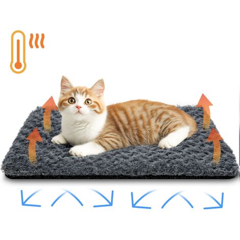 Tapis auto chauffant pour animaux de compagnie coussin chaud pour chien et chat hiver isolation thermique couleur gris taille 50 x 40 cm (1/3)