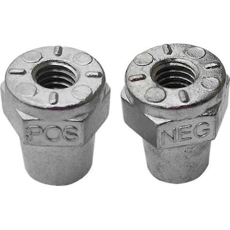 1 paire d'adaptateurs de bornes de batterie femelles 3/8 pouce (filetage positif/négatif) pour câbles de batterie (1/5)