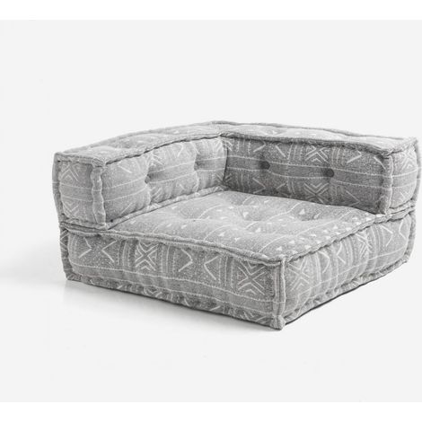 Poltrona angolare imbottita in cotone Yantra - Grigio (1/3)