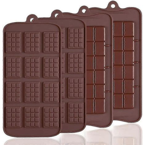 Lot de 4 moules à chocolat, moules à bonbons en silicone antiadhésif à 12 cavités (1/5)
