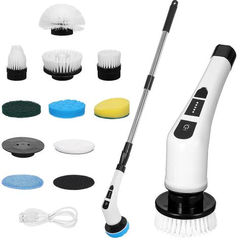 Brosse électrique sans fil salle bain - Haute vitesse - Batterie 2000mAh - 9 têtes (1/2)