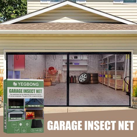 Garage Insect Net with Velcro, Seamless, Extendable, Portable Mosquito Net for Garage Doors - Easy to Install - 2x4m - Boxed (1/5)