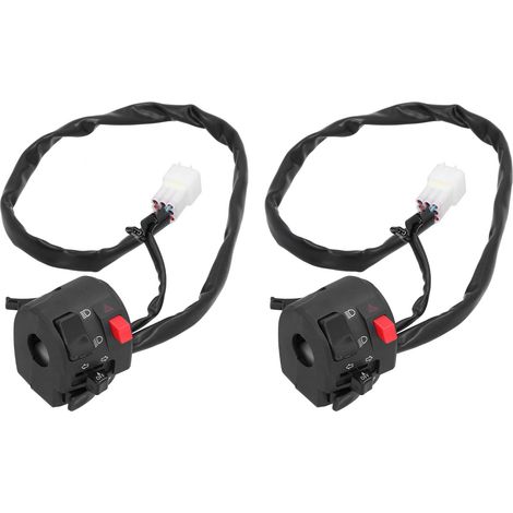 2pcs 0.9in Guidon Commutateur Phare Clignotant Avertisseur Contrôleur de Vitesse Universel pour Moto (1/5)