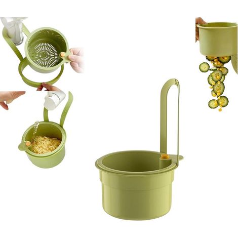 Panier égouttoir suspendu, passoire d'évier, bac d'égouttage réglable pour aliments, passoire d'angle, convient pour la cuisine, 14,2 x 8,3 cm (vert). (1/5)