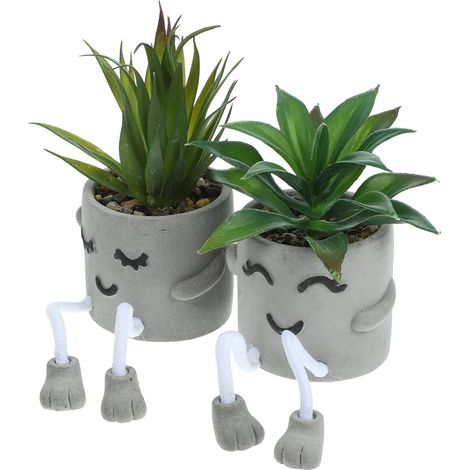 2pièces Bonsaï Artificiel Succulent Réaliste Pot Décoration Végétale pour Maison Petit Arbre Décoratif pour Bureau Et Intérieur (1/5)
