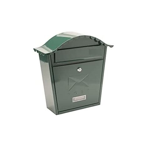 MB01G Classic Lockable Galvanized Steel Weatherproof Wall Mounted Mailbox Green 36 x 37 x 13cm 363 x 370 x 134mm (1/5)