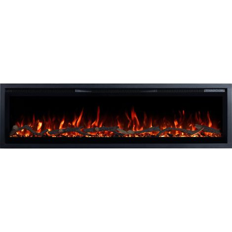 Emotion Flame Regal 152 - 900/1800 W - Chimenea eléctrica - fuego premium - mural y empotrable - 152x35x12 cm - chimenea decorativa LED con calefacción (1/5)