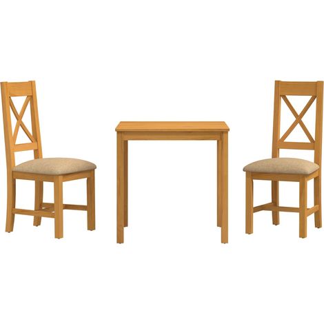 Ensemble de salle à manger 3 pc Beige Bois de chêne massif vidaXL (1/5)