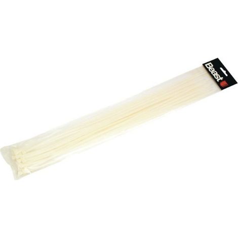 30 colliers de serrage nylon blanc L. 500 x 4,7 mm - 198501 - Beast (1/4)