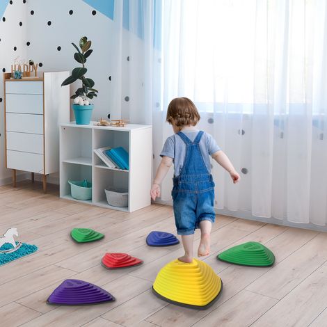 Ensemble de 6 dalles de jardin, antidérapantes, empilables, pour une utilisation intérieure et extérieure, couleurs assorties (1/5)