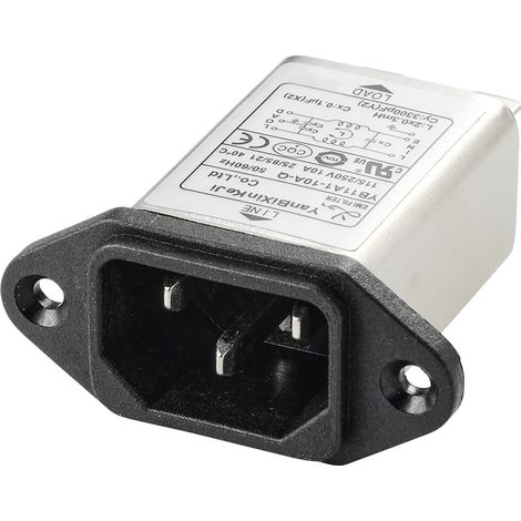 TRU COMPONENTS TC-10101440  Netzfilter mit Kaltgerätebuchse 250 V/AC 10 A 0.3 mH (L x B x H) 58 x 50