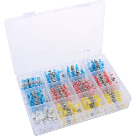 MANGUITOS DE SOLDADURA TERMORETRÁCTILES CON PEGAMENTO DE ESTAÑO 400 UDS. PARA CABLES DE ALAMBRE (1/2)
