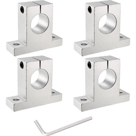 Lot de 4 supports d'arbre linéaire en aluminium SK30 pour tige de 30 mm de diamètre, guides de guidage linéaire avec clé pour machine CNC, imprimante 3D, équipement d'automatisation (1/5)