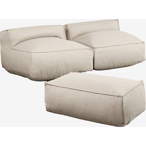 Canapé et pouf modulaires 2 pièces Dojans SKLUM Beige Semoline (1/5)