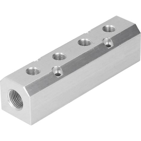 Collecteur d'air à grand débit en aluminium SY40-02-4F, bloc pneumatique 40x40 mm, entrée G1/2, sortie G1/4. (1/5)