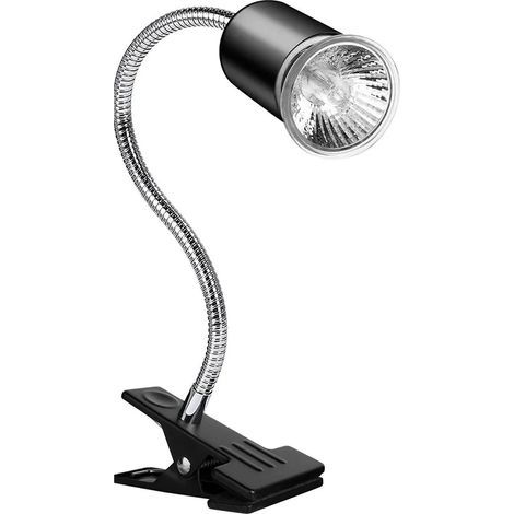 Lampe chauffante UVB/UVA pour reptiles, 50 W, minuterie automatique, douille en céramique, pince métallique flexible, rotative, pour tortues et lézards (1/5)