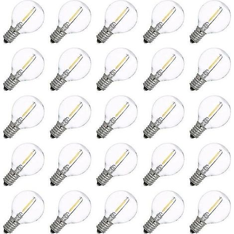 Ampoules de rechange Led G40 E12, 25 pièces, 0.6w 2700k, lumière à Filament (1/4)