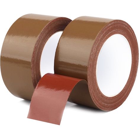 2 pièces Ruban en tissu, ruban d'armure, extra fort, 50 mm 10 m, ruban adhésif en toile, déchirable, ruban en tissu pour réparations, imperméable, pour tuyaux, tapis, étanchéité, réparations, marron (1/5)
