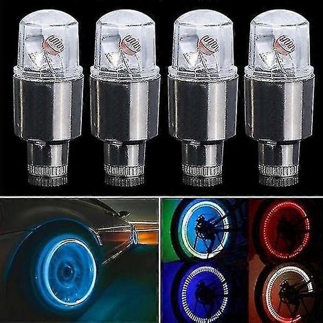 4er-Pack Fahrrad-Auto-Motorrad-Reifen-Reifenventildeckel-Blinker-LED-Licht (1/4)