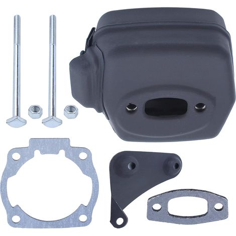 Kit de silencieux d'échappement avec support, boulon, écrou et joint pour Husqvarna 55 Rancher 51 50, silencieux d'échappement, support de silencieux, joint de silencieux, joint de cylindre, boulon de (1/5)