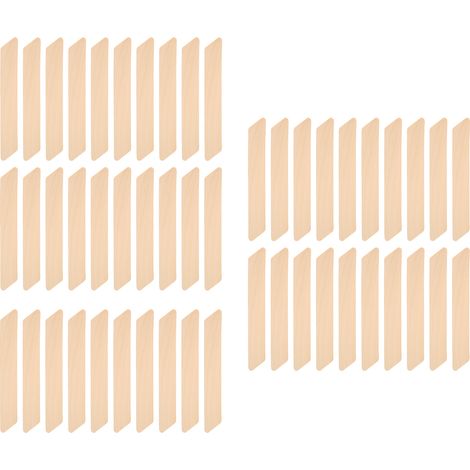 Lot de 50 spatules en bois pour épilation, bâtonnets de cire jetables, applicateurs naturels pour soin corps, curettes en bois brut, idéal usage professionnel ou domestique (1/5)
