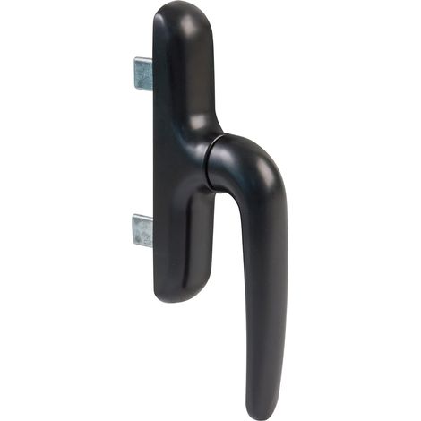1 - Poignée De Fenêtre - Aluminium Et PVC - Réversible Pour Ouverture Latérale - Fixation Cachée - Noir - 17,2x5,9x2,7 Cm