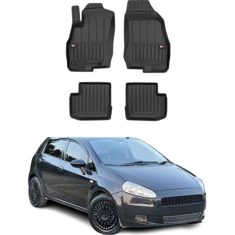 OMAC Tapis de Sol sur Mesure Noir Compatible avec Fiat Grande Punto 2005-2009 4 pcs enTPE (1/5)