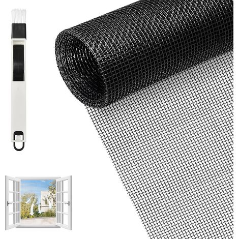 Moustiquaire pour fenêtre - 122 x 252 cm - Filet anti-insectes et grille de fenêtre pour chats - Robuste - Anti-insectes - En gaze - Découpable pour fenêtre et porte de terrasse (1/5)