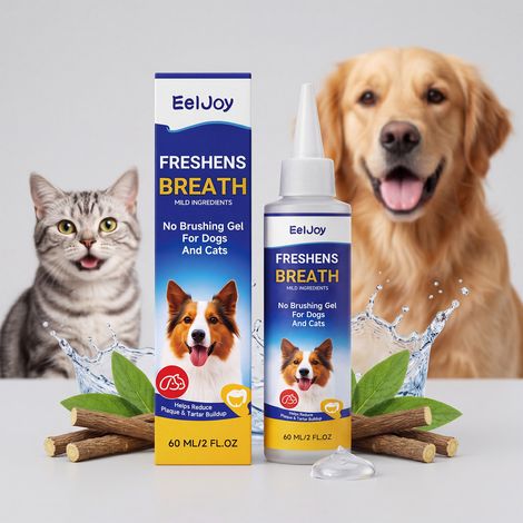 Gel dentaire sans brossage pour animaux de compagnie : nettoie en douceur les dents et les laisse fraîches et propres – 60 ml (1/5)