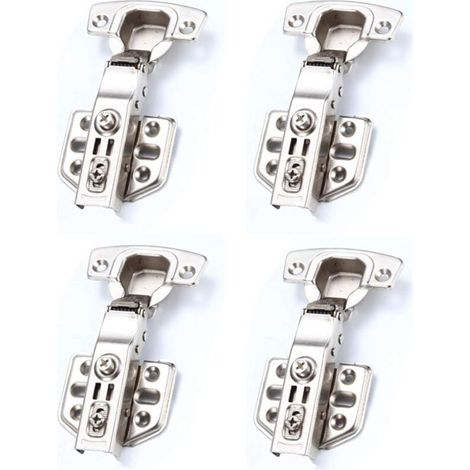4 pcs Charnières de Porte Armoire, Charnières avec Amortisseur Hydraulique pour Fermeture Automatique (1/4)