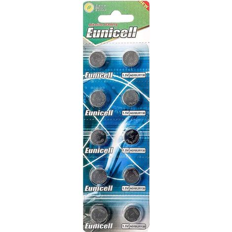 Lot de 10 Piles Bouton alcaline AG10 LR54 LR1130 189 389 389A 390 SR1130 L1130 (1/5)