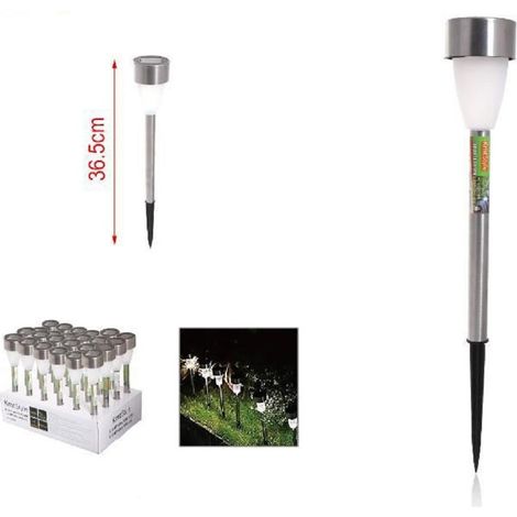 TRADE SHOP - Set 12 Pezzi Lampada Solare Led Con Picchetto Da Giardino Esterno 36.5cm 2002986 - (1/2)
