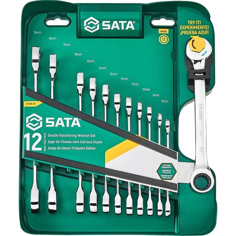 JEU DE CLÉS COMBINÉES A DOUBLE CLIC SATA 12 pieces. (1/2)
