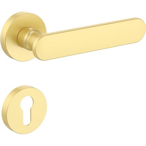 poignée de porte Aluminium Dorée Poignée portes intérieures poignee de porte exterieur Ferrure de porte errure de porte de jardin UK0054 (1/5)