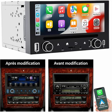 Autoradio Double DIN 6,2" DVD CD Apple CarPlay Android Auto Bluetooth RDS (1/5)