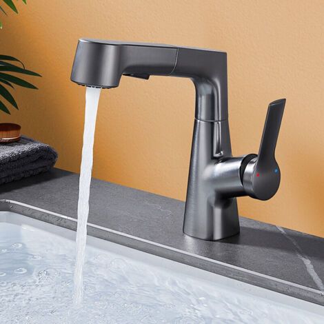 Robinet de Cuisine Extensible,Rotation 360°, Modes d'Eau Douce & Anti-Éclaboussures, Contrôle Température Froid/Chaud, Portée jusqu'à 60cm - Polyvalent & Pratique (1/5)