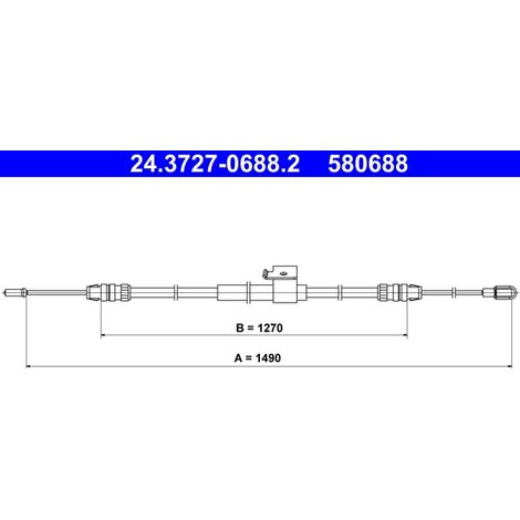 Tirette à câble, frein de stationnement ATE 24.3727-0688.2 FORD 1816175 1827660