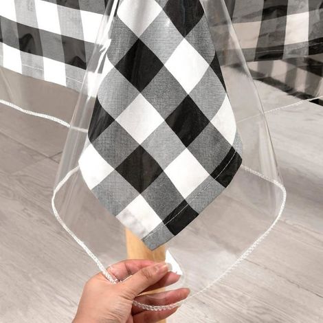 Nappe Transparente,0,1Mm,Film De Table En Pvc Transparent,Pour Cuisine Et Extérieur,Imperméable,Lavable,Protection De Table [IN119] (1/5)