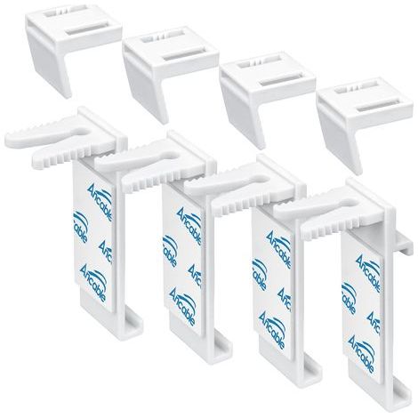 Set mit 4 Befestigungswinkeln für Doppelrollos, kein Bohren erforderlich, Ersatzzubehör für PVC- und Holzfenster und -türen. (1/5)